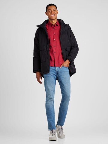 HUGO - Ajuste estrecho Camisa 'Ermo' en rojo