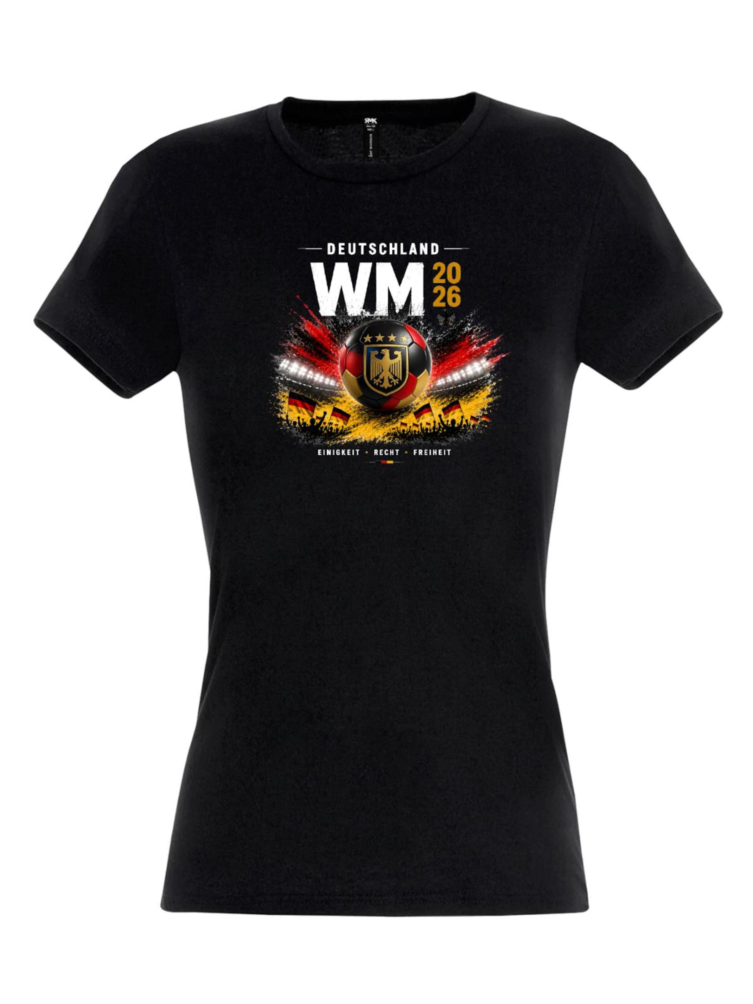 RMK Shirt 'Fußball Deutschland WM 2026' in Black: front