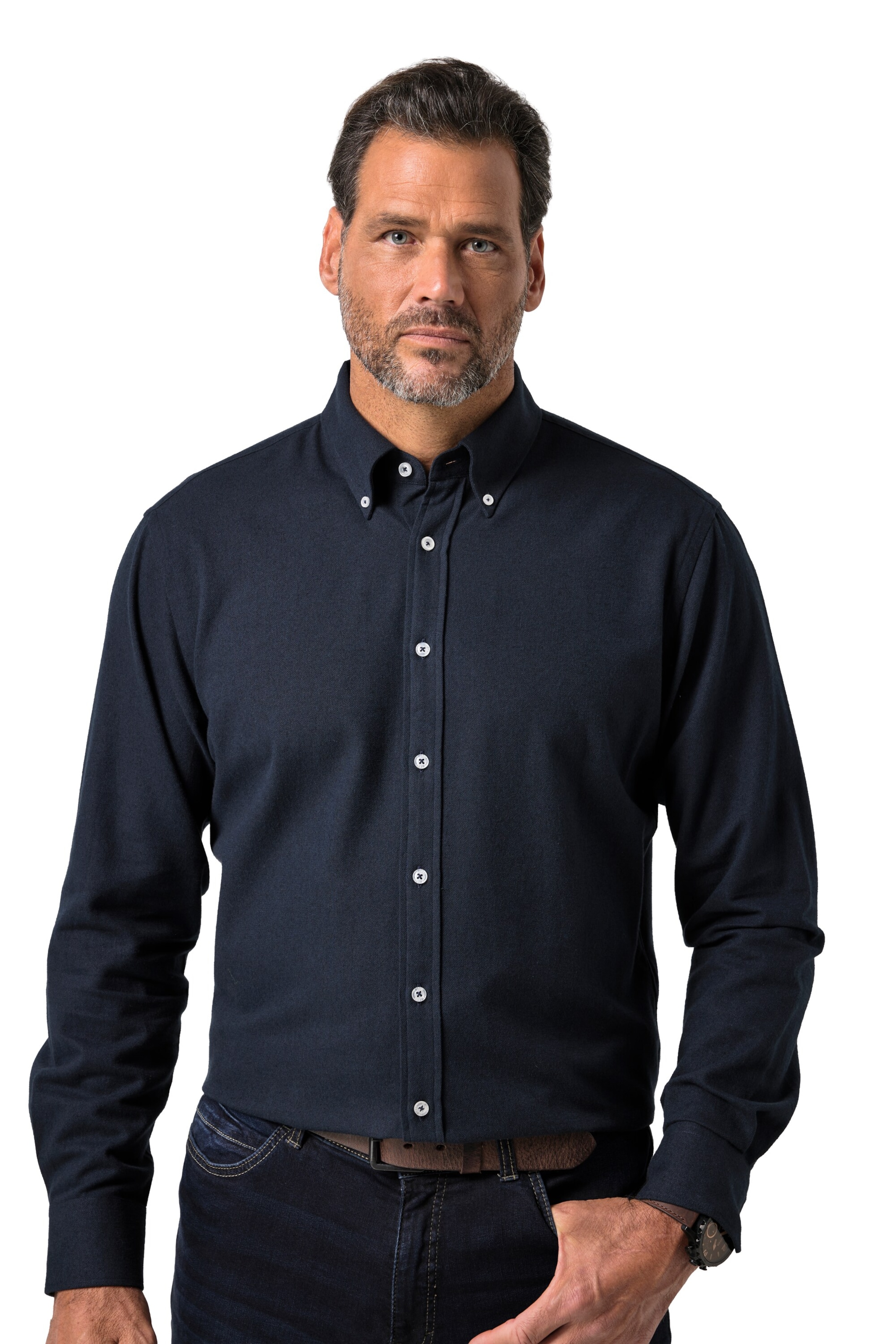 JP1880 Regular Fit Hemd in Blau: Vorderseite