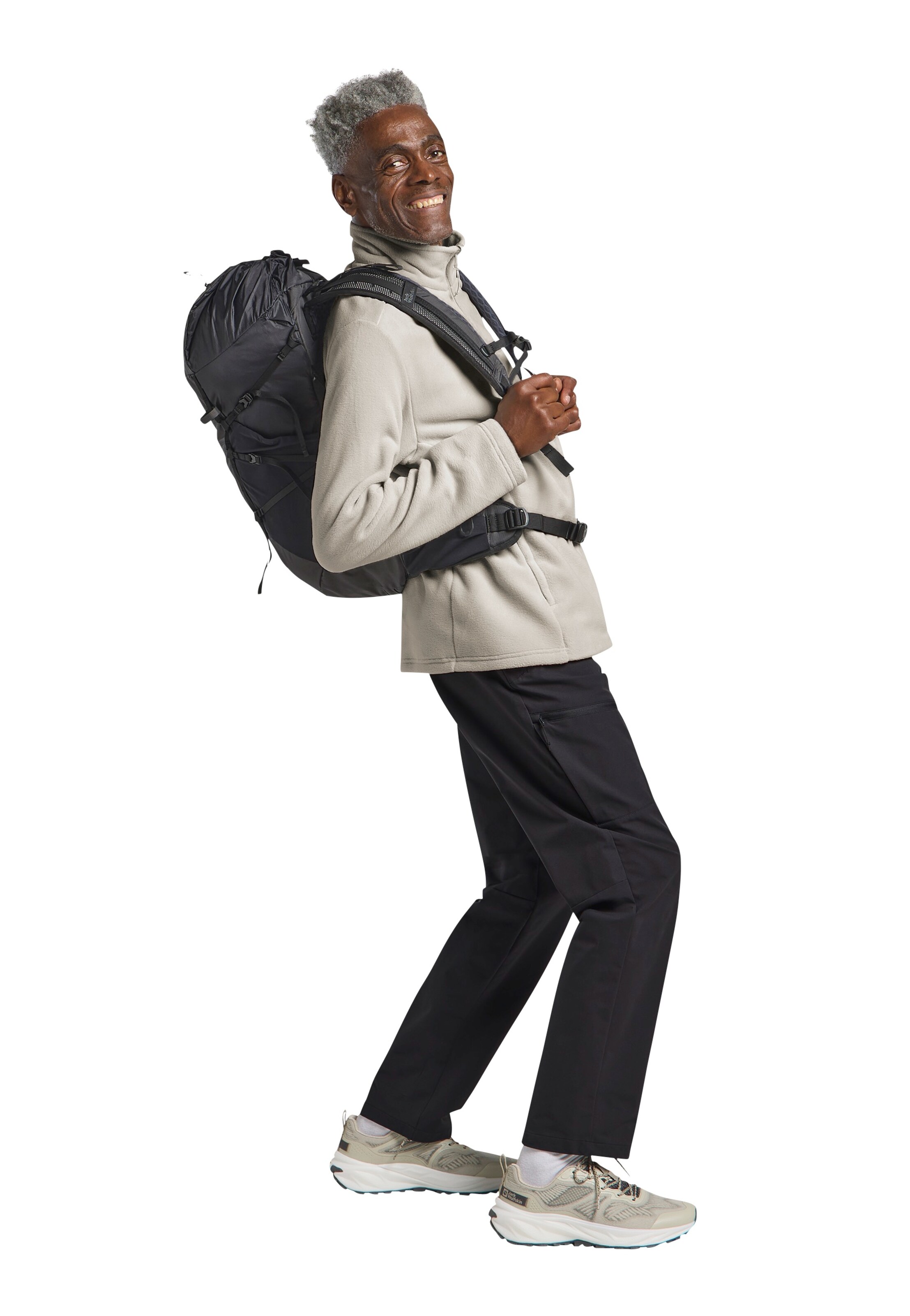 JACK WOLFSKIN Athletic Fleece Jacket 'Winterstein' in Beige