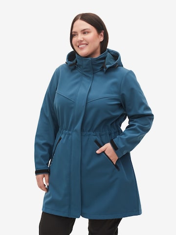 Zizzi Prehodna jakna 'Maura' | modra barva: sprednja stran