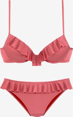 s.Oliver Push-up Bikini in Pink: front