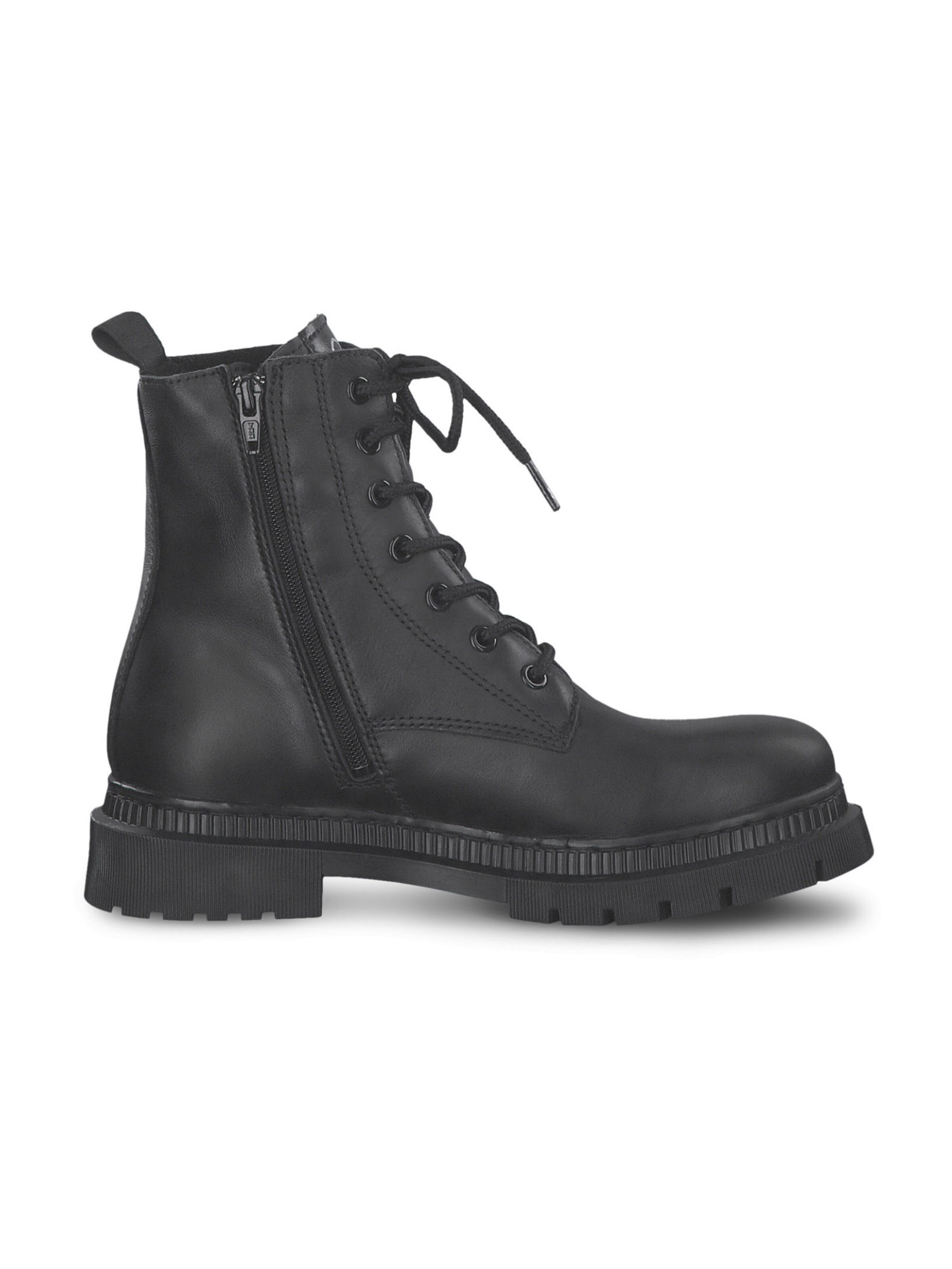 Tamaris Lace-Up Ankle Boots in Black