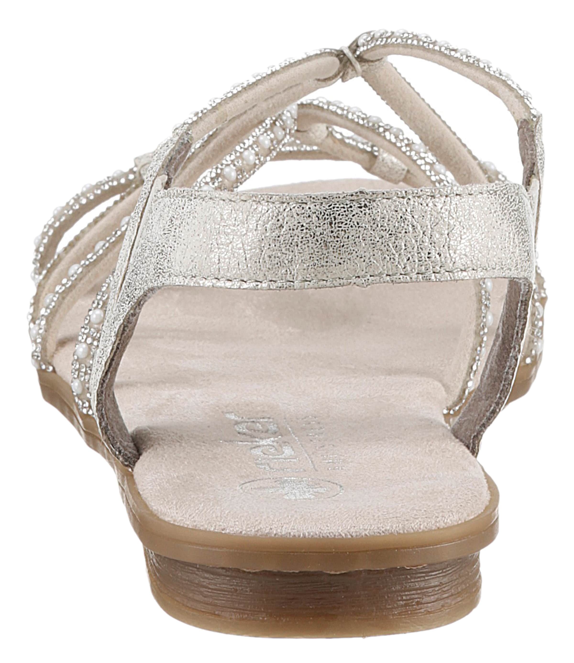 Rieker Sandały z rzemykami w kolorze beżowy