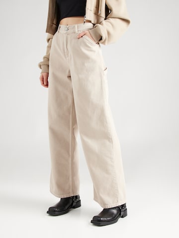 Carhartt WIP Wide leg Jeans in Beige: front