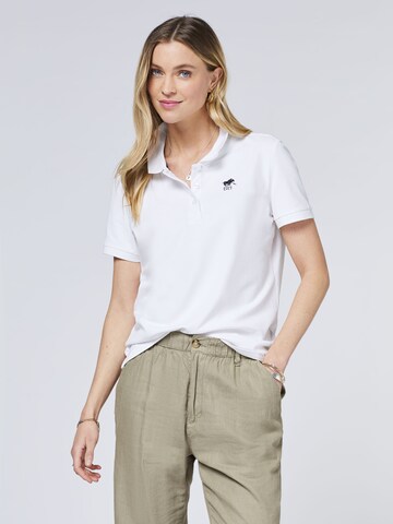 Polo Sylt Polo ' im puristischen Design mit Logo-Stickerei ' in Weiß: Vorderseite