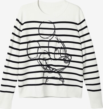 Pull-over Desigual en blanc : devant