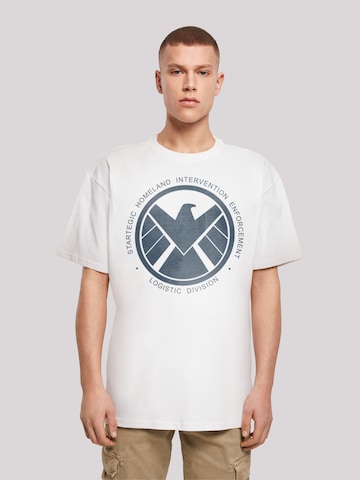 F4NT4STIC Shirt 'Marvel Avengers Agent Of Shield Logistics Division' in White: front