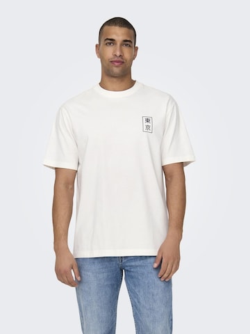 Only & Sons Тениска 'KACE' в бяло: отпред