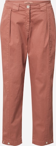 BRAX Tapered Pleat-front trousers 'MELO' in Brown: front