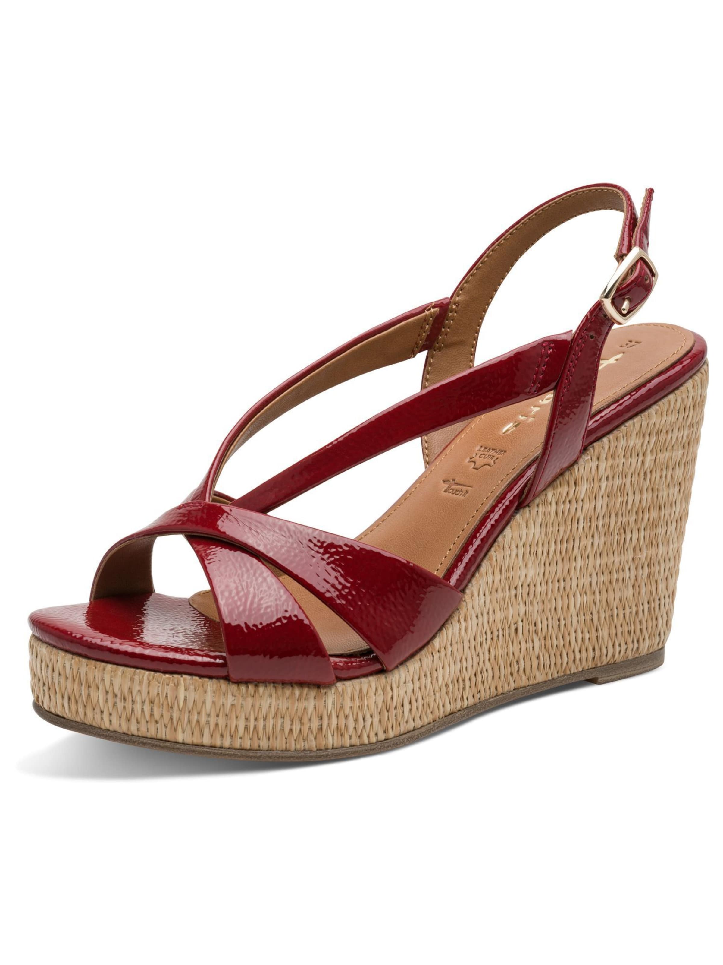 Sandales Tamaris en rouge : devant