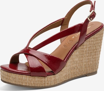 Sandales Tamaris en rouge : devant