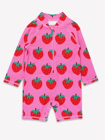 Toby Tiger Swimsuit 'Erdbeer-Druck' in Pink: front