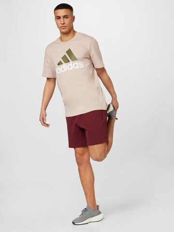 T-Shirt fonctionnel 'Essentials Big Logo' ADIDAS SPORTSWEAR en beige