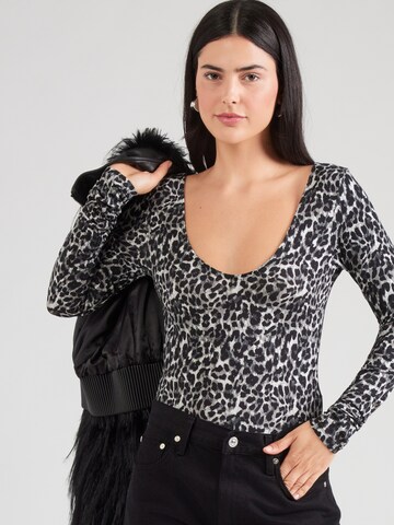 ABOUT YOU Bodi majica 'Drew' | siva barva: sprednja stran