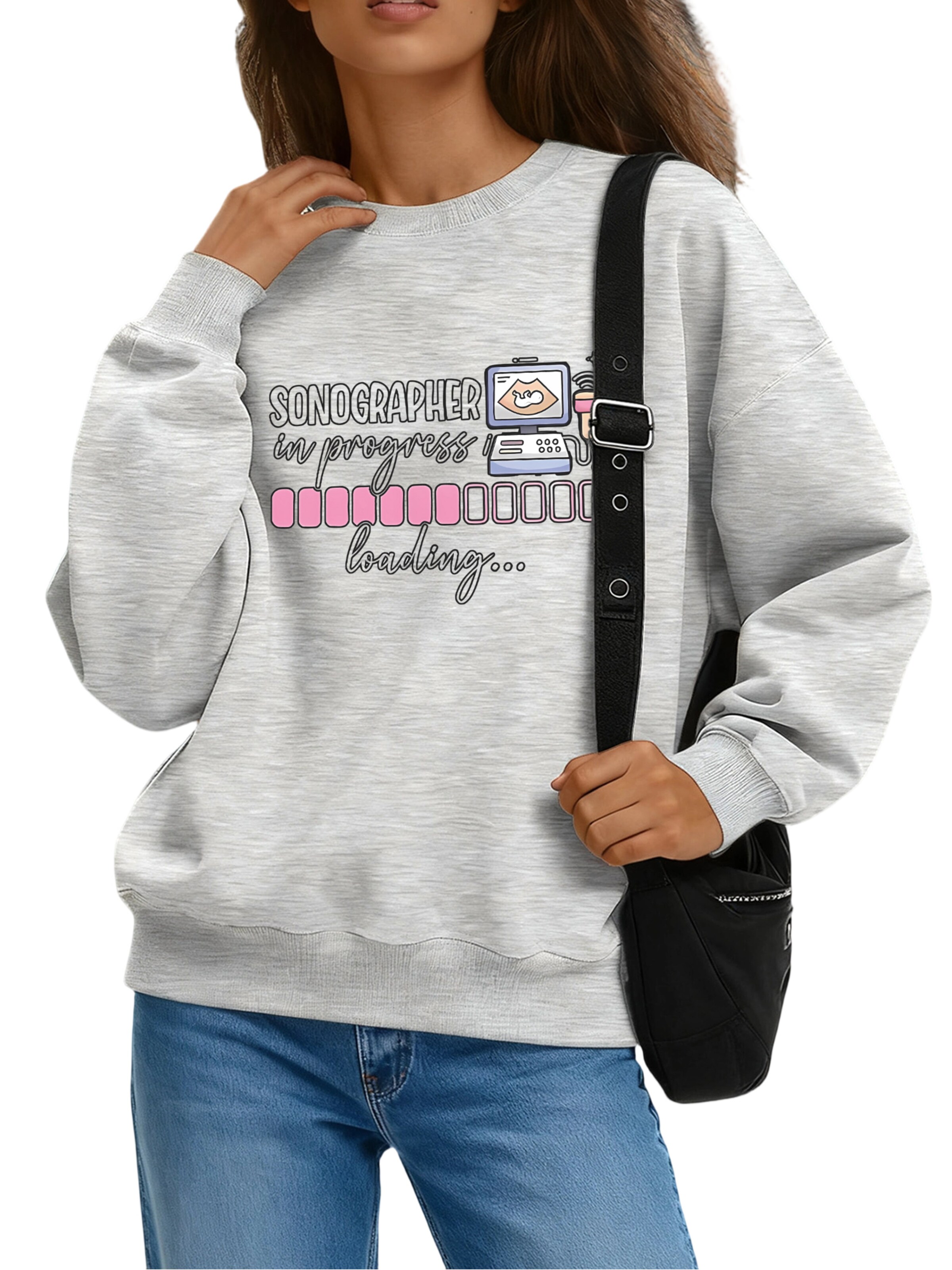 GORHEY Sweatshirt in Grijs: voorkant