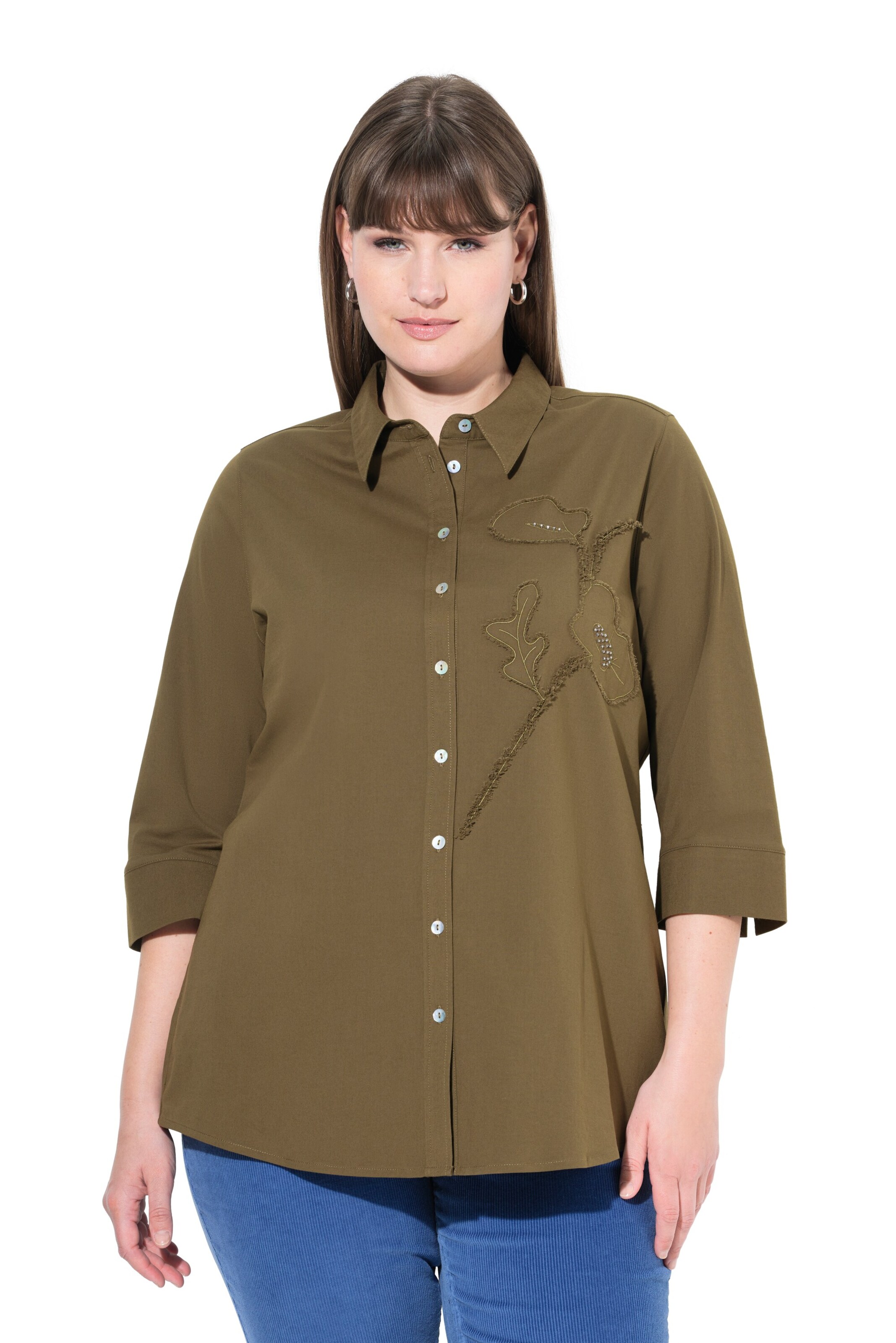 Ulla Popken Blouse in Groen: voorkant