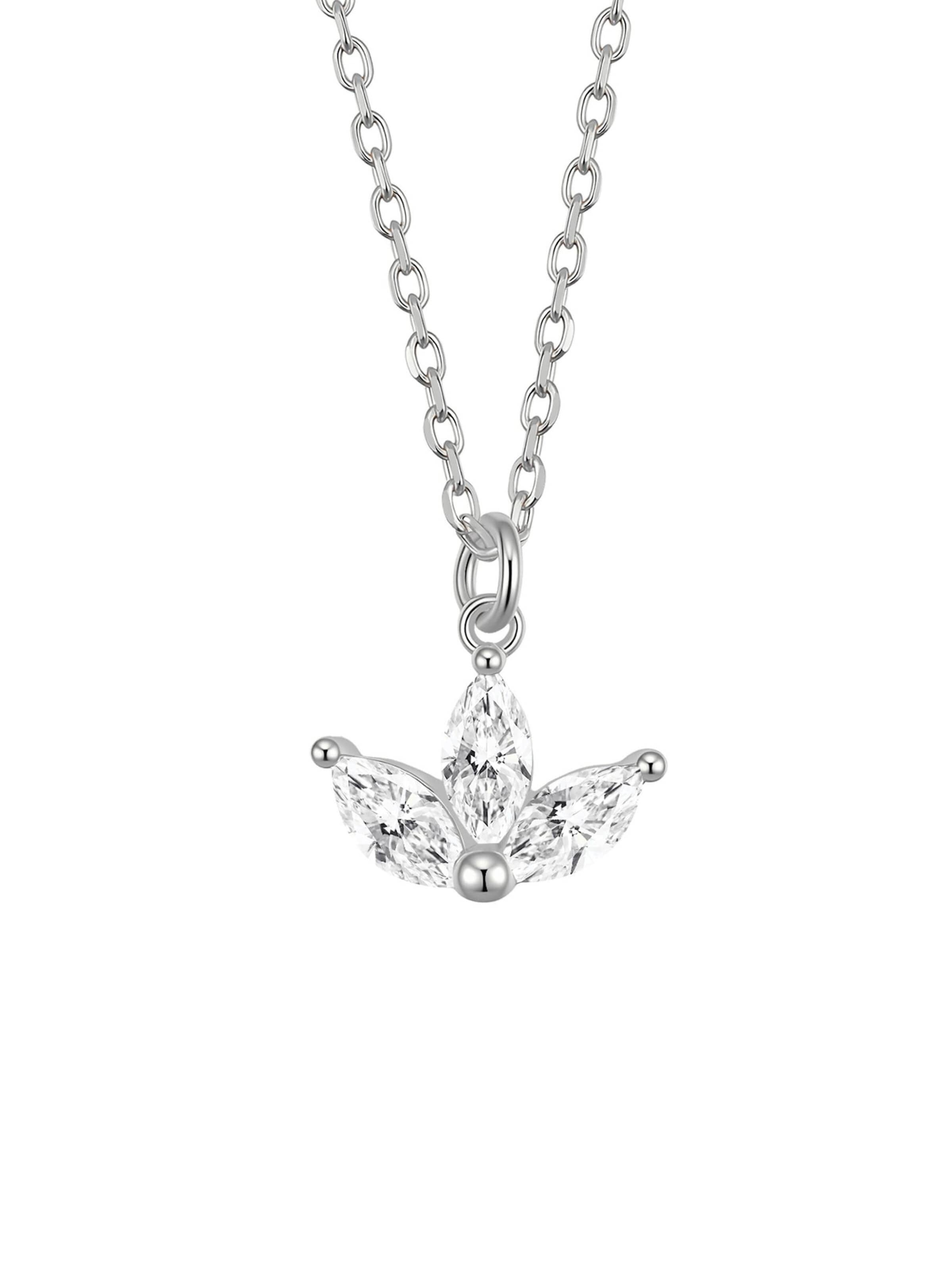 Hey Happiness - Cadena 'Marquise Flower' en plata