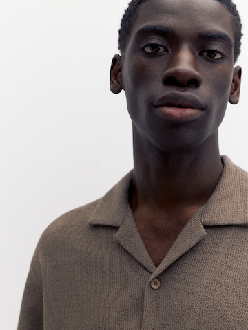 Pull&Bear Comfort fit Button Up Shirt in Brown