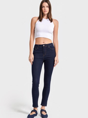 IT'S BASIC Skinny Jeans 'Skinny High Rise Jeans' in Blauw: voorkant