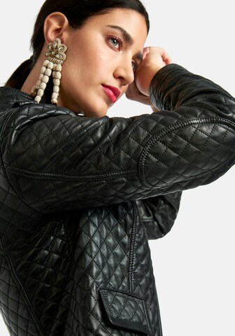 Laura Biagiotti Roma Lederjacke in Schwarz