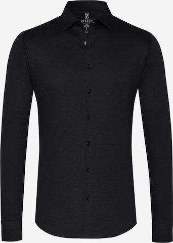 DESOTO Button Up Shirt in Black: front