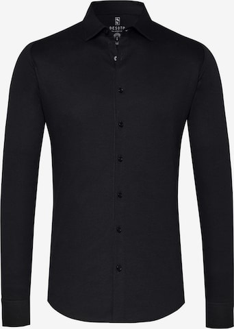 Chemise DESOTO en noir : devant