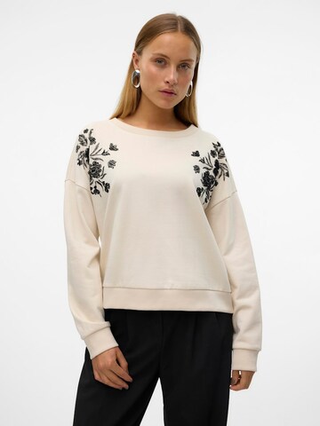VERO MODA Μπλούζα φούτερ 'VMHELEN TRINA' σε μπεζ: μπροστά