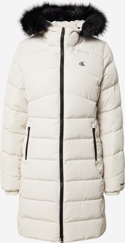 Calvin Klein Jeans Wintermantel in Wit: voorkant