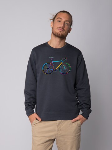 Felpa ' Fahrrad by night ' di Watapparel in grigio: frontale