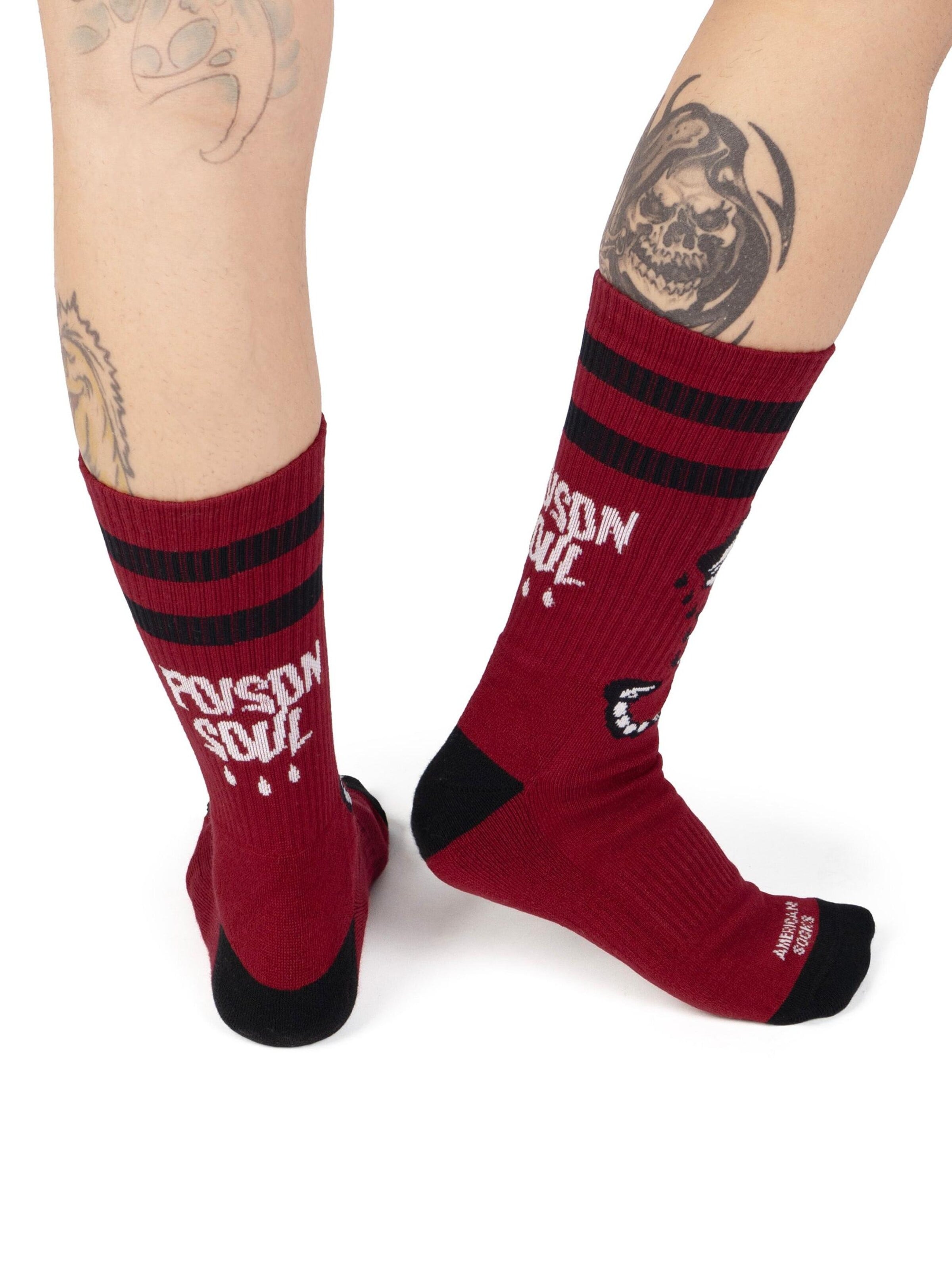 Calzino 'Poison Soul' di American Socks in rosso