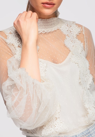 Ombre Bluse in Weiß