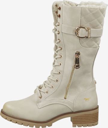 MUSTANG Lace-Up Boots in Beige