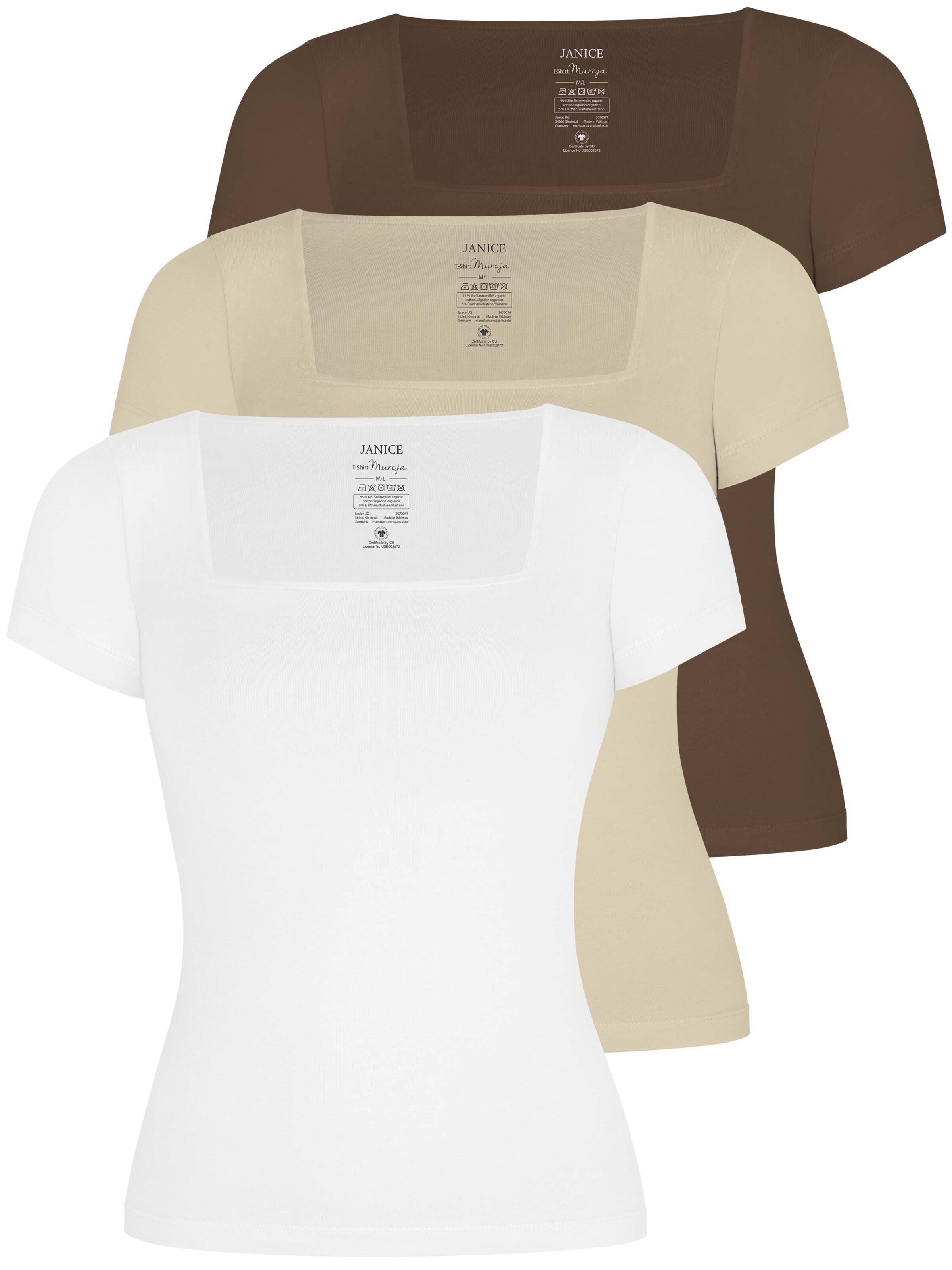 Janice Shirt in Beige: voorkant