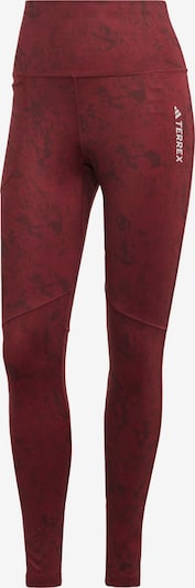 ADIDAS TERREX Workout Pants in Burgundy / Dark red / White, Item view