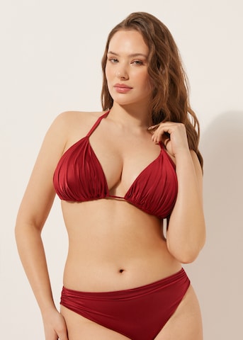 CALZEDONIA Triangel Bikinitop 'Shiny Satin' in Rot