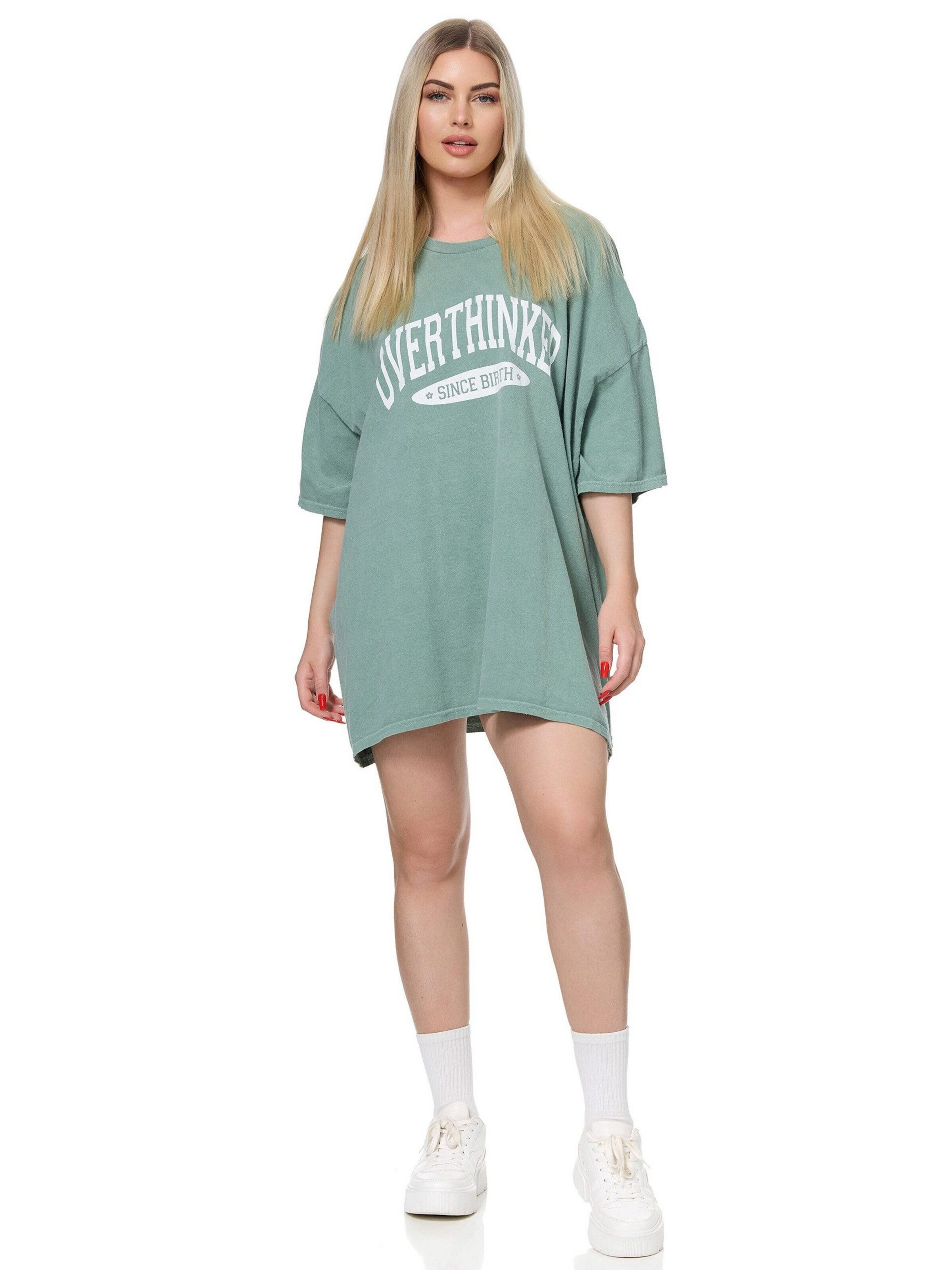 Worldclassca Oversized Shirt 'Overthinker' in Green