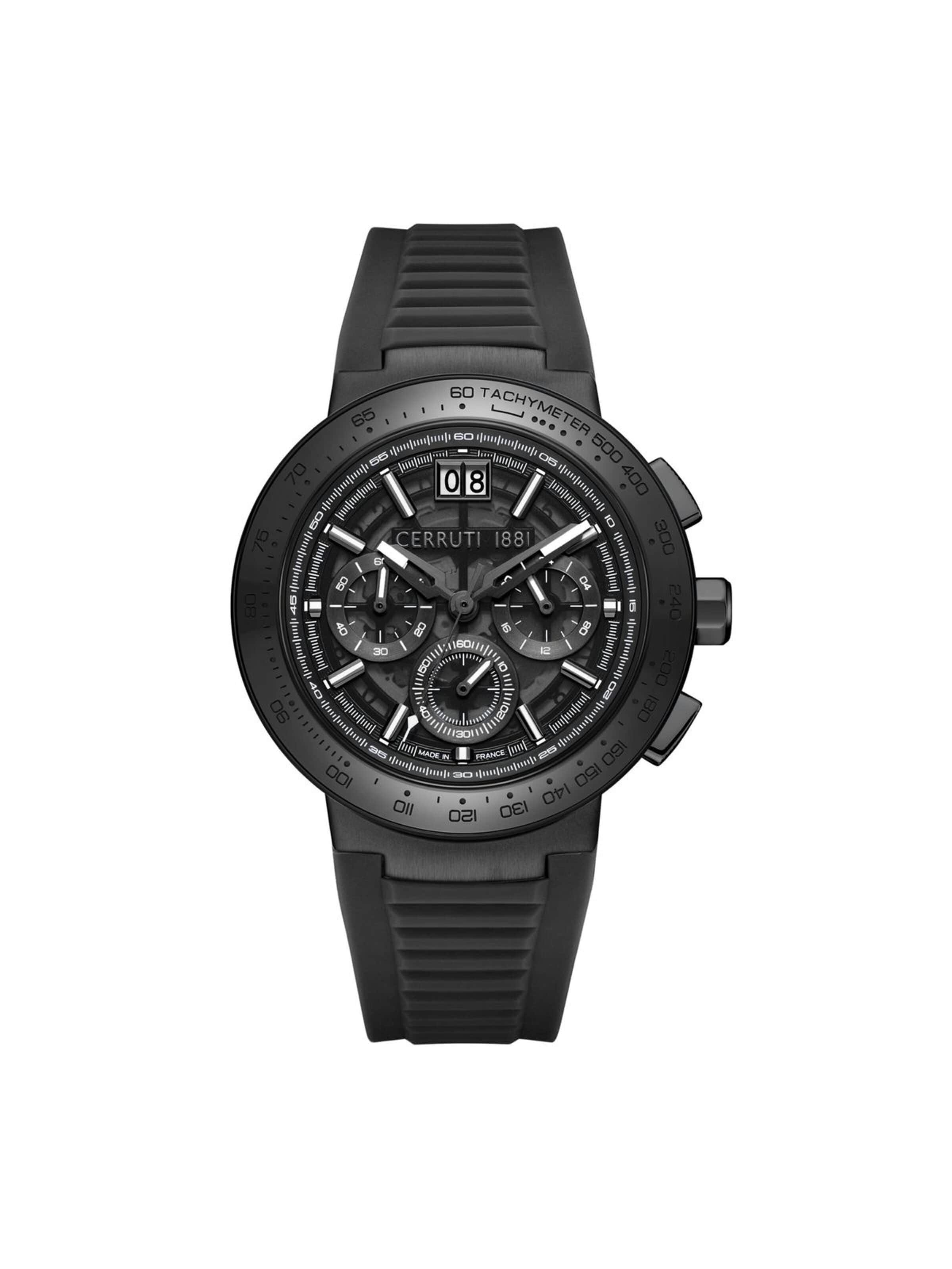 Montre à affichage analogique 'Filiano' CERRUTI 1881 en noir : devant