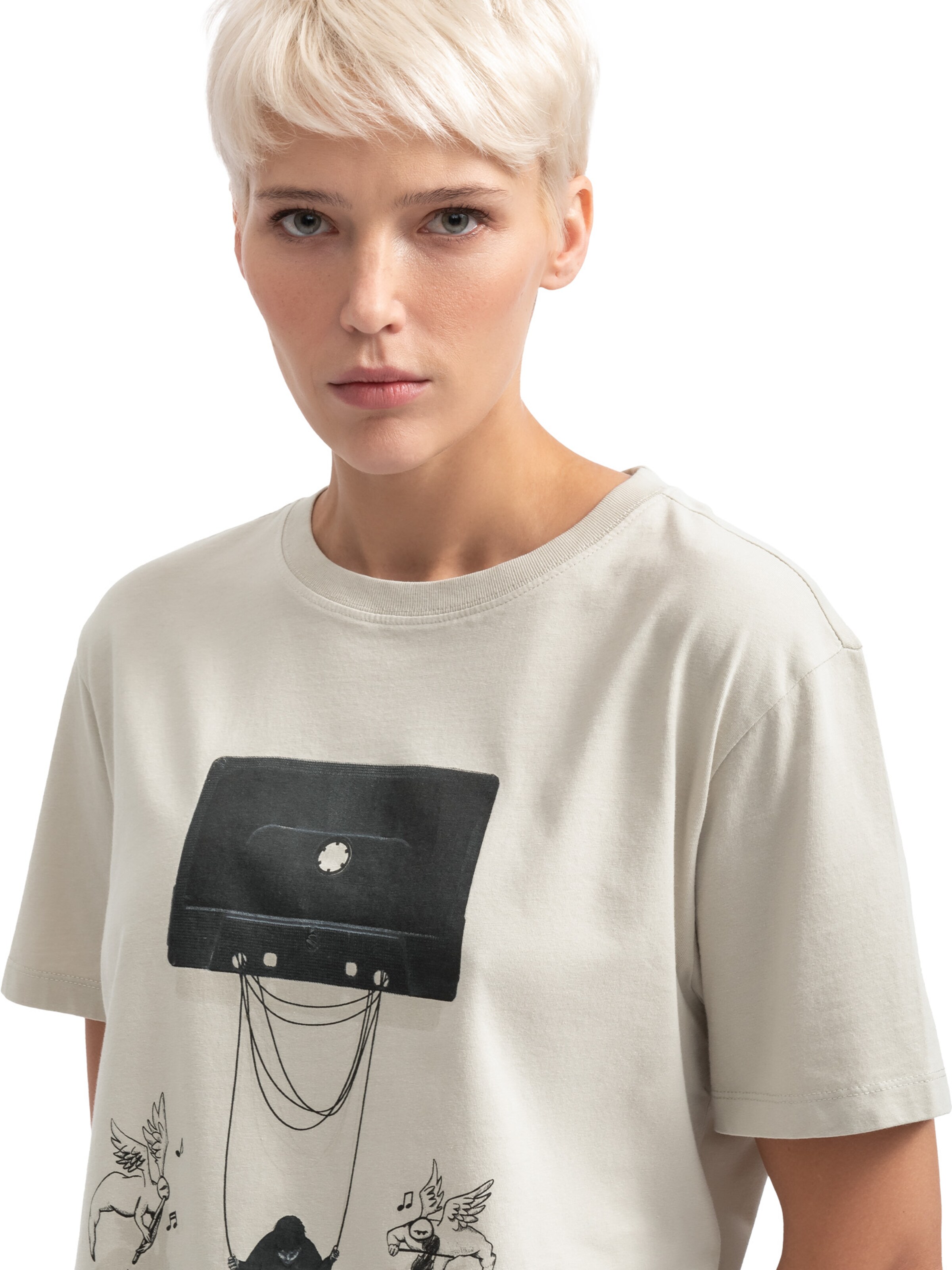 T-Shirt 'Tekbant' Kaft en beige