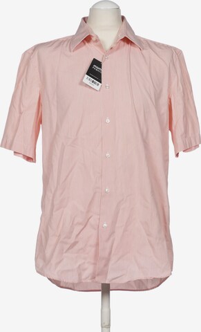 BOSS Black Button Up Shirt in L in Orange: front