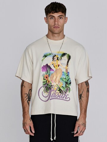T-Shirt SikSilk en beige : devant