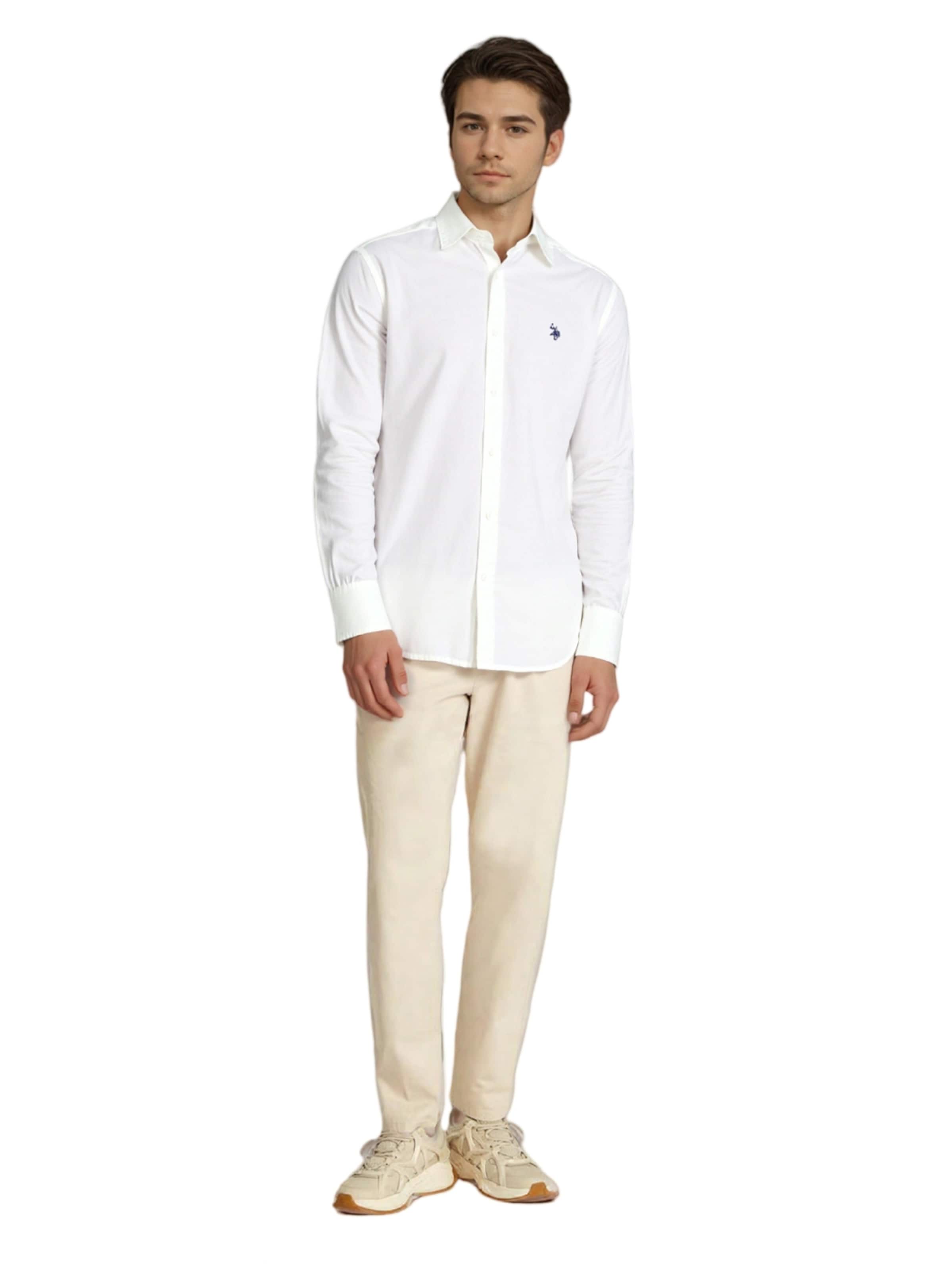 Coupe regular Chemise U.S. POLO ASSN. en blanc