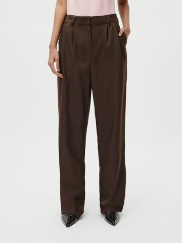 LeGer by Lena Gercke Широкий Брюки со складками 'Jerika' в Коричневый: спереди