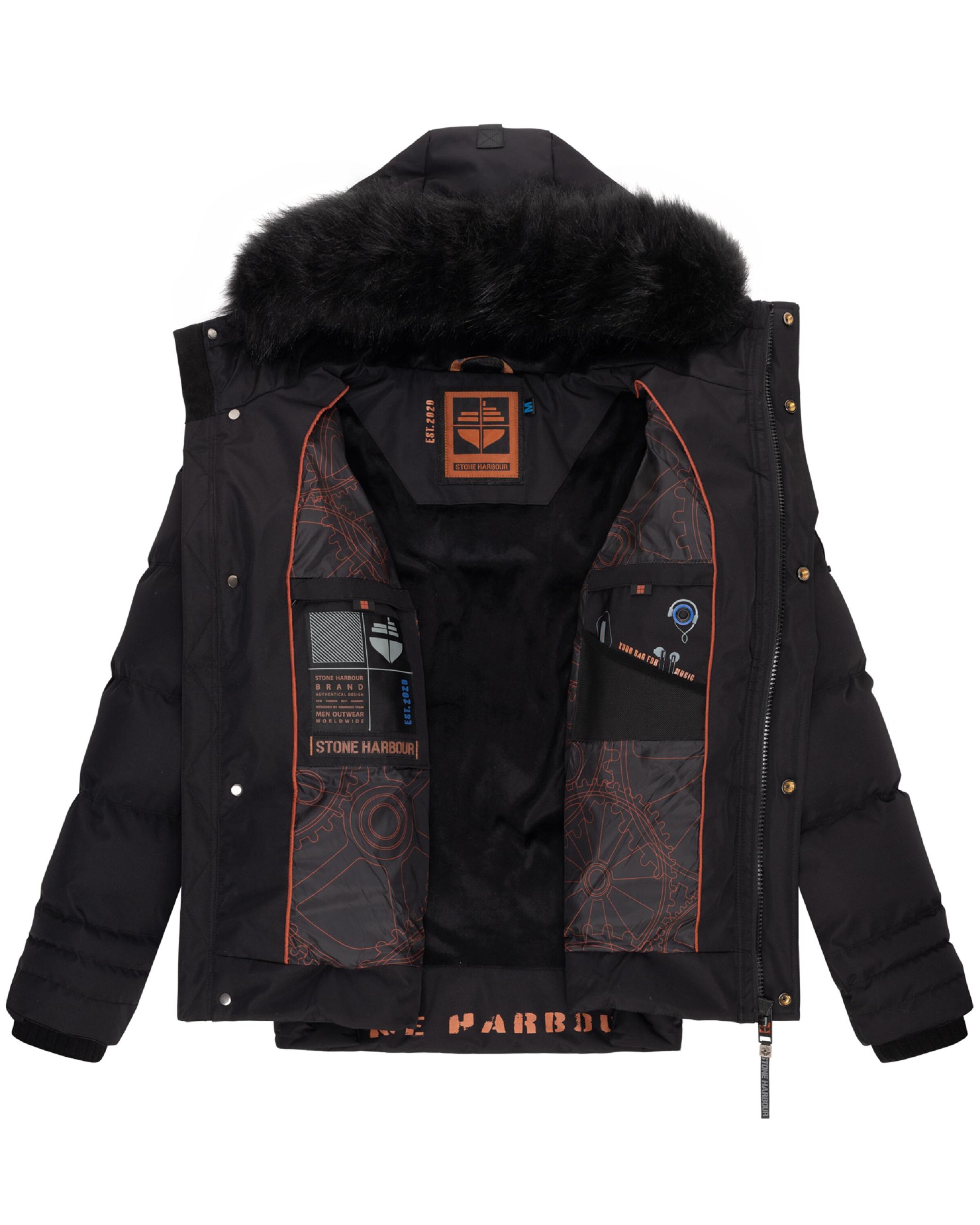STONE HARBOUR - Chaqueta de invierno 'Romaan' en negro
