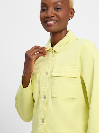 comma casual identity Veste mi-saison en jaune pastel, Vue avec produit