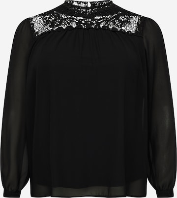 ONLY Carmakoma - Blusa 'NEW CAT' en negro: frente