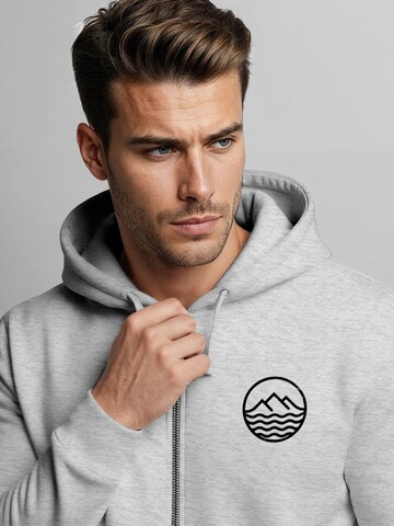 Neverless Zip-Up Hoodie 'Mountain' in Grey