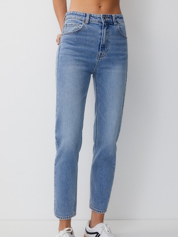 Regular Jeans de la Pull&Bear pe albastru: față