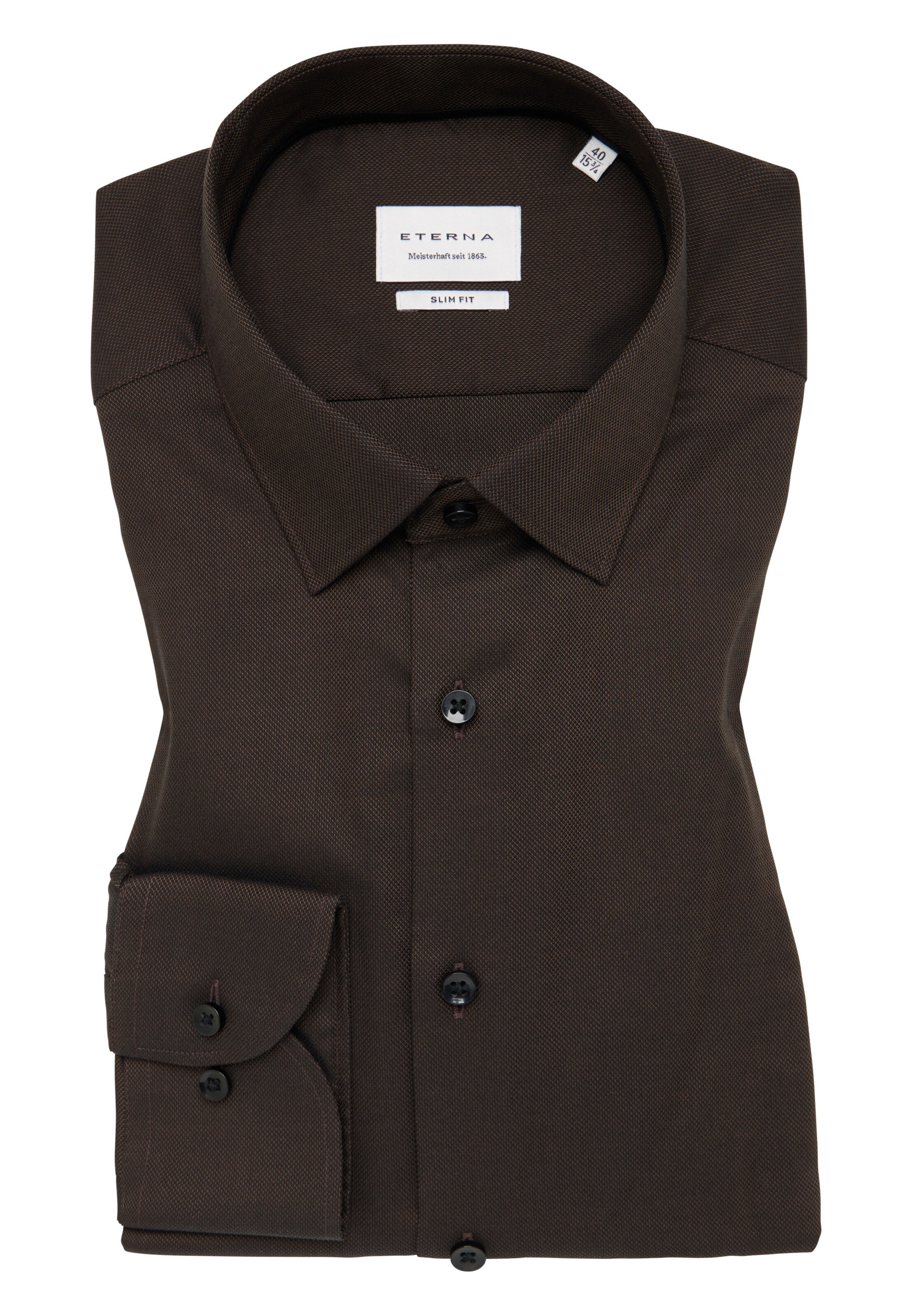 ETERNA Slim fit Zakelijk overhemd in Bruin