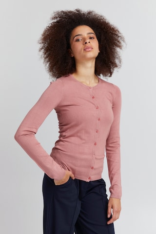 ICHI Knit Cardigan in Pink: front
